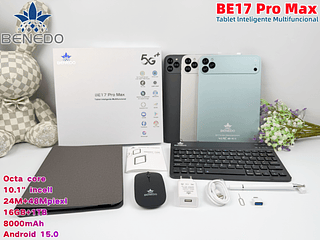 BENEDO BE17PRO 5G - 16GB+1TB-WIFI/GPS - ANDROID 15.0 - CASE - TECLADO - MOUSE - 10.1 IPS - 8.000 MAH - CAMERA 24M-48MPIEXLD - OCTA CORE - SD