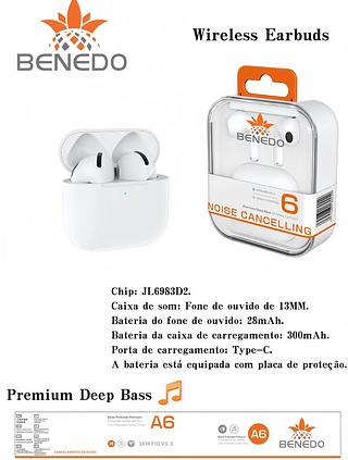 FONE A6 - CHAMADAS CLARAS CRISTAL - C/MICROFONE