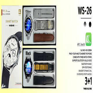 WS-26 - 3 PULSEIRAS (METAL, COURO E SILICONE)